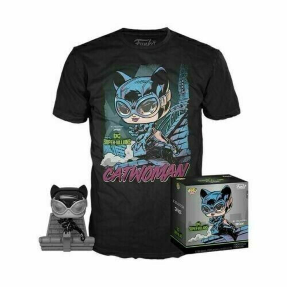 Funko Pop! and Tee Catwoman Figure‎ Black T-shirt DC Super Villains 2XL Jim Lee
